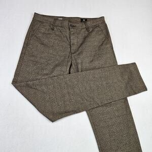 AG Adriano Goldschmied Mens 31x32 Jamison Herringbone Skinny Chino Trouser Brown